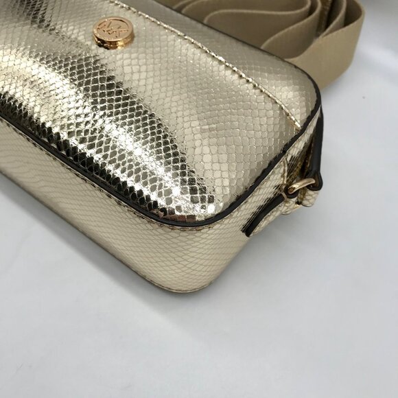 Michael Kors Metallic Gold Leather Maisie 2-In-1 Camera Crossbody Bag - Picture 7 of 11